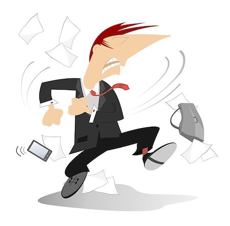 Angry man throws about papers, bag and smart phone Stock Photo - Budget Royalty-Free & Subscription, Code: 400-08770356