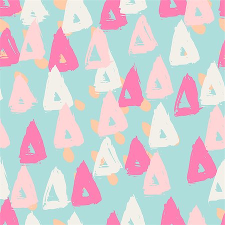 Hand painted triangles and brush strokes in blue, pink and white. Seamless abstract repeating geometric background. Stock Photo - Budget Royalty-Free & Subscription, Code: 400-08770569