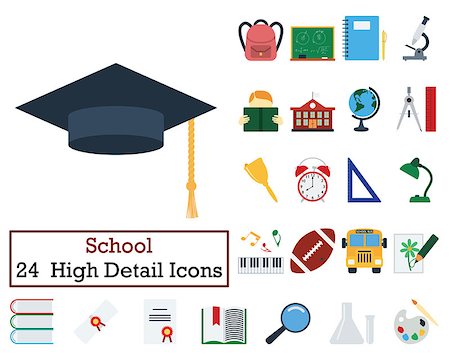 simsearch:400-08197856,k - Set of 24 Education Icons. Flat color design. Vector illustration. Foto de stock - Super Valor sin royalties y Suscripción, Código: 400-08770687