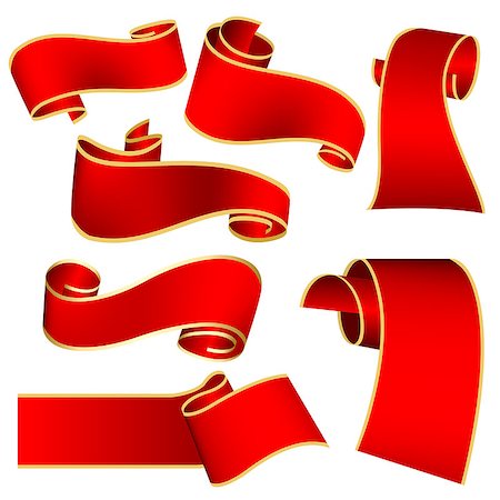 simsearch:400-08260320,k - Swirl red ribbon on white background. Vector illustration Photographie de stock - Aubaine LD & Abonnement, Code: 400-08770912