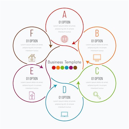 simsearch:400-08556708,k - Thin line infographic element. Linear flat chart, diagram, scheme, graph with 6 steps Stockbilder - Microstock & Abonnement, Bildnummer: 400-08771598