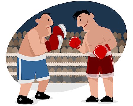 Vector illustration of a two boxers at ring Stock Photo - Budget Royalty-Free & Subscription, Code: 400-08771694