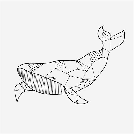 Whale coloring book for adults vector illustration -line style - Black and white Stock Photo - Budget Royalty-Free & Subscription, Code: 400-08771767