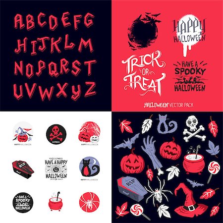 simsearch:400-08776910,k - Fun Happy Halloween pack of symbols and designs. Vector illustration. Stockbilder - Microstock & Abonnement, Bildnummer: 400-08772021