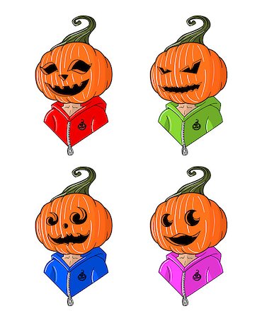 stockvanilla (artist) - Great designed cartoon head-styled pumpkins for halloween holidays Stock Photo - Budget Royalty-Free & Subscription, Code: 400-08772324