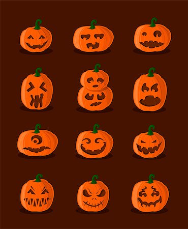 stockvanilla (artist) - Great designed pumpkins for halloween holidays Stock Photo - Budget Royalty-Free & Subscription, Code: 400-08772325
