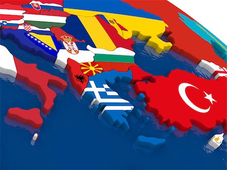 flag greece 3d - Map of Greece with embedded flags on 3D political map. Accurate official colors of flags. 3D illustration Stock Photo - Budget Royalty-Free & Subscription, Code: 400-08772374