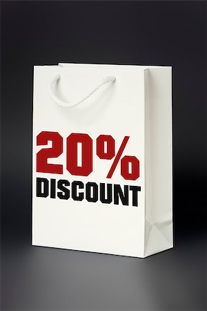 simsearch:400-08772748,k - An image of a white shopping bag 20 percent discount Foto de stock - Super Valor sin royalties y Suscripción, Código: 400-08772771