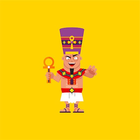 Stock vector illustration a king of Egypt, Pharaoh character for halloween in a flat style Stock Photo - Budget Royalty-Free & Subscription, Code: 400-08772786