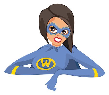 super strong girl - Cartoon female super hero with cape Stock Photo - Budget Royalty-Free & Subscription, Code: 400-08772805