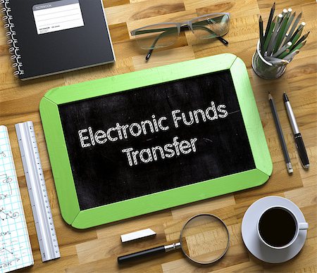 Electronic Funds Transfer Concept on Small Chalkboard. Small Chalkboard with Electronic Funds Transfer. 3d Rendering. Stock Photo - Budget Royalty-Free & Subscription, Code: 400-08772860