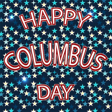 simsearch:400-08776910,k - Vector illustration Stylish text Columbus Day abstract background. Happy Columbus Day. Stockbilder - Microstock & Abonnement, Bildnummer: 400-08773002