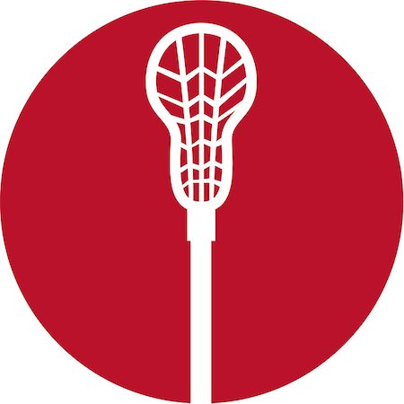 Icon illustration of a crossed lacrosse stick set inside circle on isolated background. Stock Photo - Budget Royalty-Free & Subscription, Code: 400-08773106