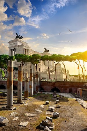 View on Vittoriano from the Forum of Trajan square in Rome, italy Stock Photo - Budget Royalty-Free & Subscription, Code: 400-08773163