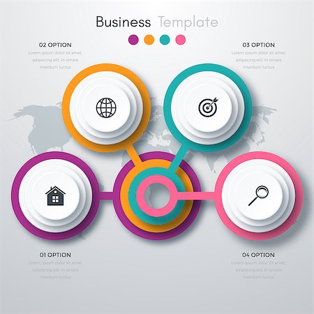 four elements - Vector illustration of four circles infographics options Stock Photo - Budget Royalty-Free & Subscription, Code: 400-08773720