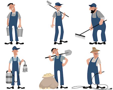 paper work - Vector illustration of a six farmers set Foto de stock - Super Valor sin royalties y Suscripción, Código: 400-08773933