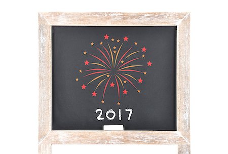 firecracker rocket - Fireworks 2017 on blackboard Stock Photo - Budget Royalty-Free & Subscription, Code: 400-08784571