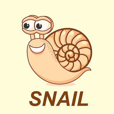 simsearch:400-05910768,k - Cartoon snail vector illustration isolated. nature animal. Foto de stock - Royalty-Free Super Valor e Assinatura, Número: 400-08784602
