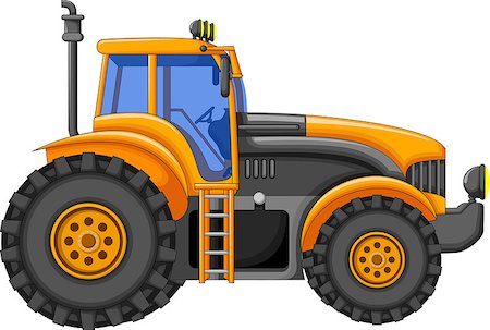 vector illustration of yellow tractor cartoon for you design Stock Photo - Budget Royalty-Free & Subscription, Code: 400-08784669