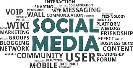 social media illustration - A word cloud of social media related items Stock Photo - Budget Royalty-Free & Subscription, Code: 400-08784745