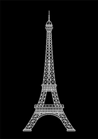 simsearch:400-06925608,k - Eiffel tower isolated vector illustration, it is easy to edit and change. Stock Photo - Budget Royalty-Free & Subscription, Code: 400-08784760
