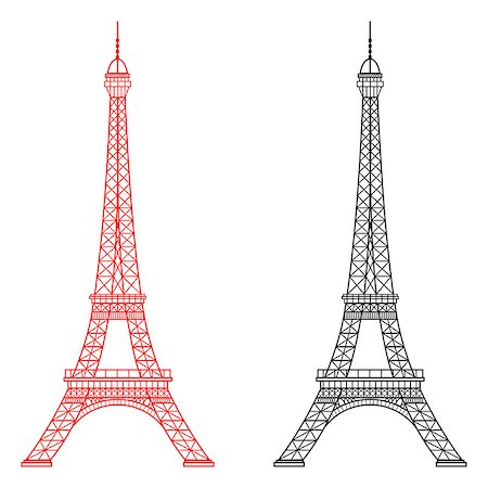 simsearch:400-04987736,k - Eiffel tower isolated vector illustration, it is easy to edit and change. Foto de stock - Super Valor sin royalties y Suscripción, Código: 400-08784761