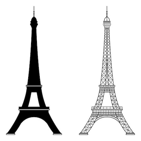 simsearch:400-06925608,k - Eiffel tower isolated vector illustration, it is easy to edit and change. Stock Photo - Budget Royalty-Free & Subscription, Code: 400-08784762