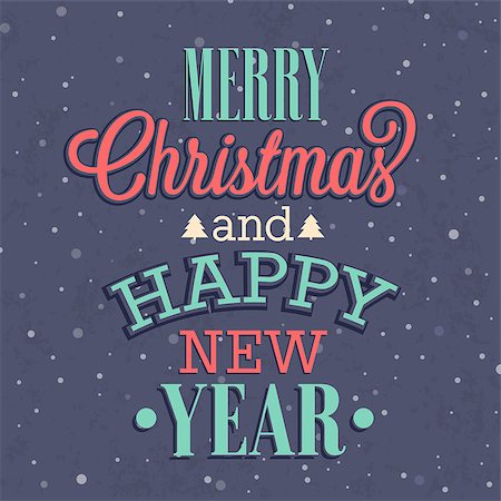 simsearch:400-08647286,k - Merry Christmas and Happy New Year typographic design. Vector illustration. Foto de stock - Super Valor sin royalties y Suscripción, Código: 400-08784796