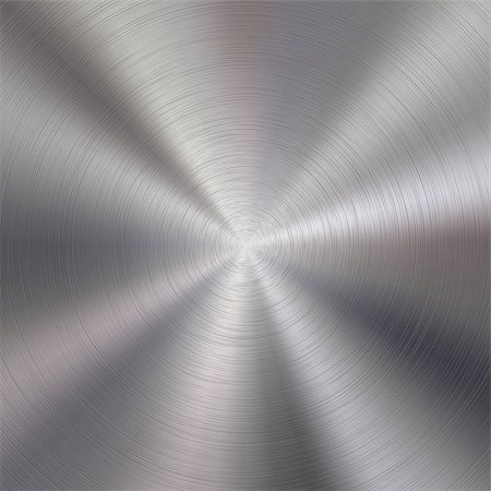 simsearch:400-06751679,k - Abstract technology background with polished, brushed circular metal texture, chrome, silver, steel, aluminum for design concepts, web, prints, posters, wallpapers, interfaces. Vector illustration. Stockbilder - Microstock & Abonnement, Bildnummer: 400-08784802
