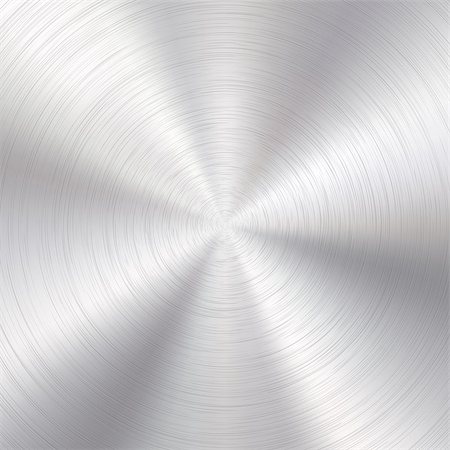 simsearch:400-06751679,k - Abstract technology background with polished, brushed circular metal texture, chrome, silver, steel, aluminum for design concepts, web, prints, posters, wallpapers, interfaces. Vector illustration. Stockbilder - Microstock & Abonnement, Bildnummer: 400-08784803