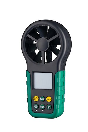 Digital handheld anemometer 3/4 view isolated on white background Foto de stock - Super Valor sin royalties y Suscripción, Código: 400-08784930