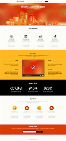 simsearch:400-08645953,k - Material design responsive landing page or one page website template Stock Photo - Budget Royalty-Free & Subscription, Code: 400-08785025