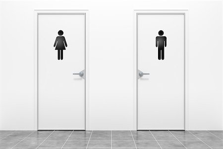 3d rendering of a wc for women and men Stock Photo - Budget Royalty-Free & Subscription, Code: 400-08785369