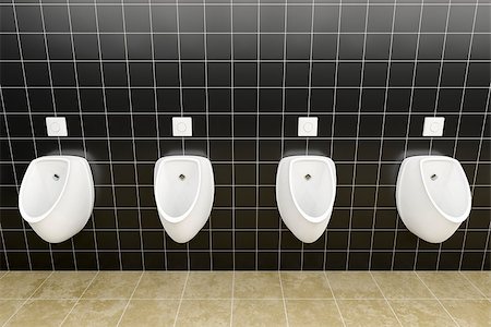 3d rendering of a public restroom with urinals in a row Stock Photo - Budget Royalty-Free & Subscription, Code: 400-08785370