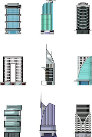 vector illustration of set of Buildings cartoon for you design Stock Photo - Budget Royalty-Free & Subscription, Code: 400-08785494