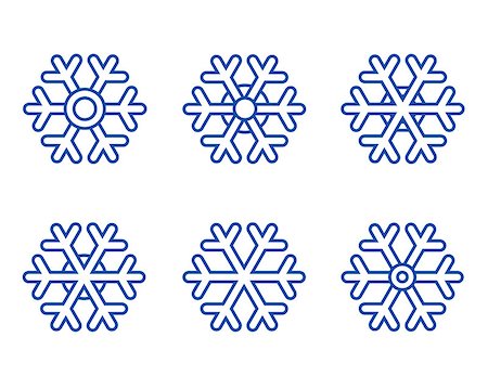 art winter set of white snowflake icons Stock Photo - Budget Royalty-Free & Subscription, Code: 400-08785592