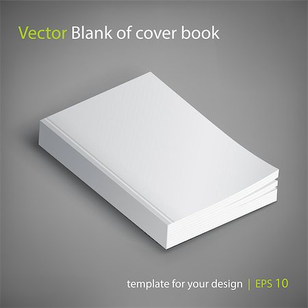 Realistic vector blank of paperback cover book. Template for your design. Grayscale Mockup. Photographie de stock - Aubaine LD & Abonnement, Code: 400-08785712