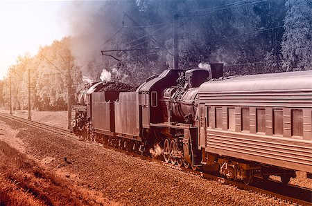 simsearch:400-07680071,k - Vintage image of the retro steam train. Photographie de stock - Aubaine LD & Abonnement, Code: 400-08785759