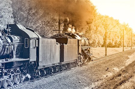 simsearch:400-07680071,k - Vintage image of the retro steam train. Photographie de stock - Aubaine LD & Abonnement, Code: 400-08785760