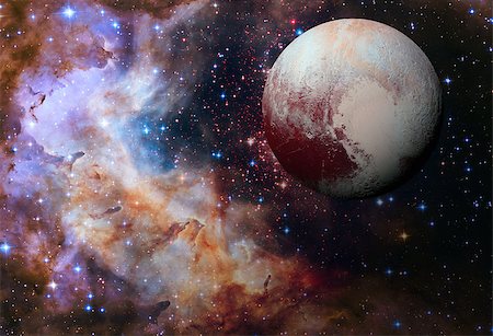 planet pluto - Solar System - Pluto. It is a dwarf planet in the Kuiper belt, a ring of bodies beyond Neptune. It is the largest known dwarf planet in the Solar System. Elements of this image furnished by NASA. Stock Photo - Budget Royalty-Free & Subscription, Code: 400-08785879