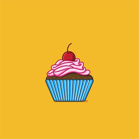 Cupcake vector illustration Stock Photo - Budget Royalty-Free & Subscription, Code: 400-08786056