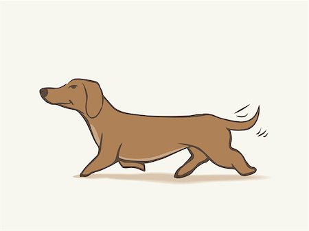 Cute daschund dog illustration Stock Photo - Budget Royalty-Free & Subscription, Code: 400-08786058
