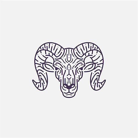 Ram, goat head illustration Stock Photo - Budget Royalty-Free & Subscription, Code: 400-08786062