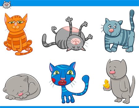 Cartoon Illustration of Funny Cats Animal Characters Collection Photographie de stock - Aubaine LD & Abonnement, Code: 400-08786530