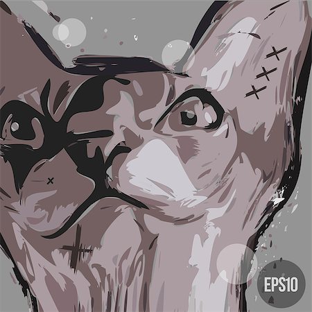 Vector illustration poster with the evil cat. Foto de stock - Super Valor sin royalties y Suscripción, Código: 400-08786726