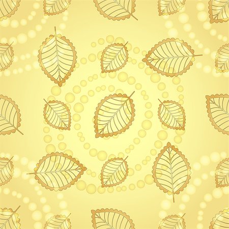 simsearch:400-04279579,k - Bright seamless pattern with gold decorative leaves and spirals, vector eps10 Stock Photo - Budget Royalty-Free & Subscription, Code: 400-08786780