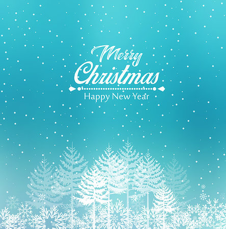 Vector landscape background Christmas, Happy New Year Stock Photo - Budget Royalty-Free & Subscription, Code: 400-08786939