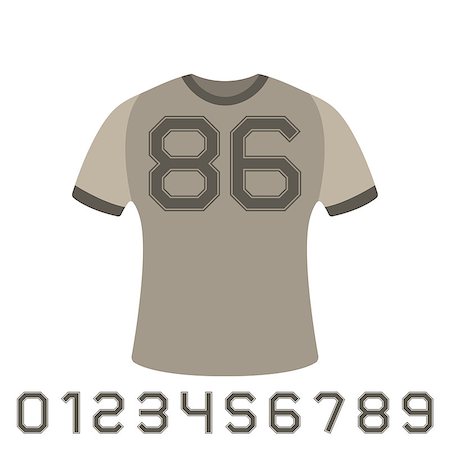 simsearch:400-04242112,k - Set of numbers from zero to nine, isolated on white background, material for printing on T-shirts, vector illustration. Stockbilder - Microstock & Abonnement, Bildnummer: 400-08786981