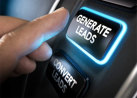 simsearch:400-07309669,k - Hand about to press a generate leads button with blue light over black background. Concept of lead management. Composite between a photography and a 3D background. Horizontal image Stock Photo - Budget Royalty-Free & Subscription, Code: 400-08787130