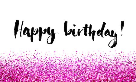 simsearch:400-08786287,k - Birthday card with letterin and pink glitter background. Vector illustration. Foto de stock - Super Valor sin royalties y Suscripción, Código: 400-08787402